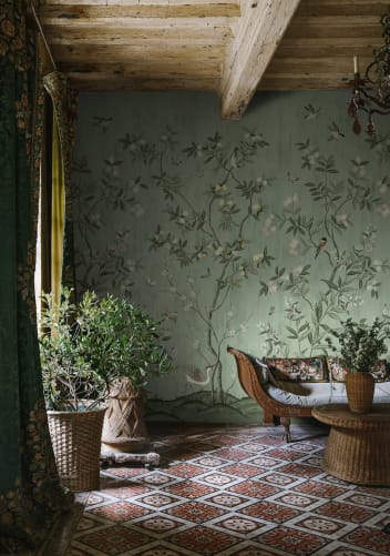 Exotic birds and swirling butterflies
