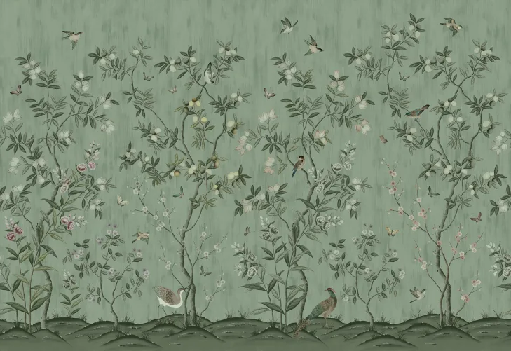 Exotic birds and swirling butterflies