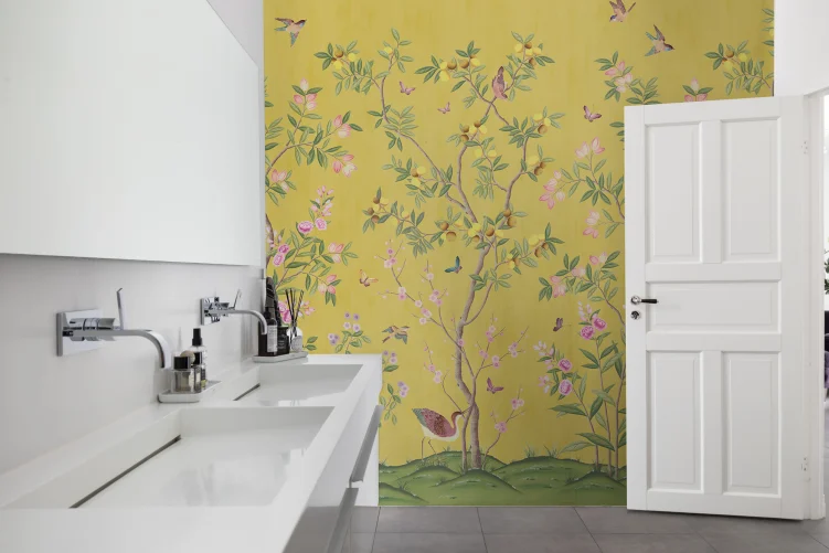 Betoverend geel behang