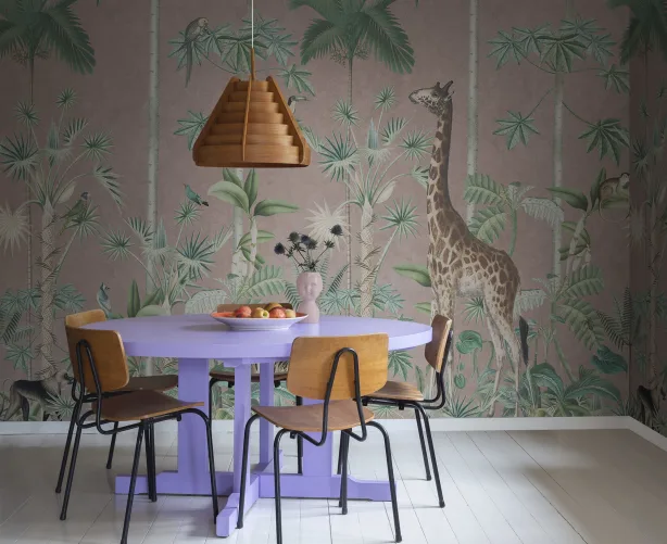 Giraffes Stroll, Pink