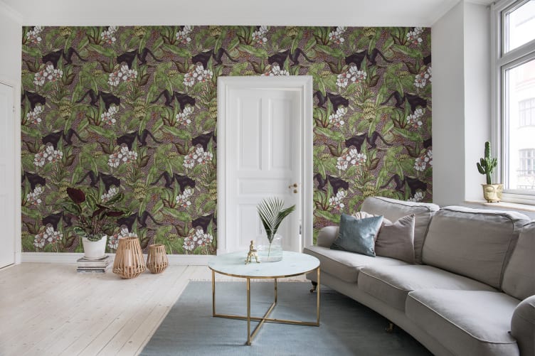 Wallpaper with panthers and leopards