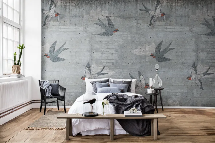 Décor mural poétique effet béton