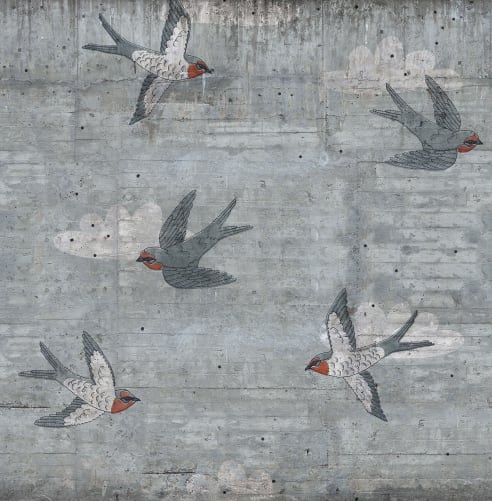 Décor mural poétique effet béton