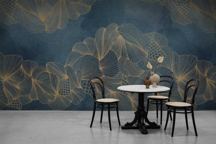 Wall mural with gold details