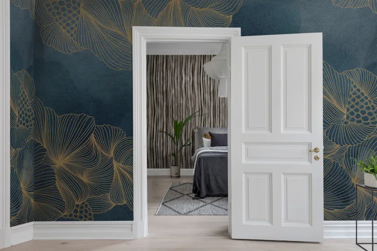 Wall mural with gold details