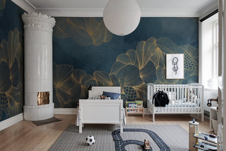 Wall mural with gold details