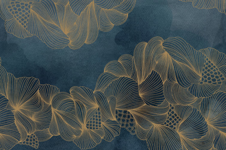 Wall mural with gold details
