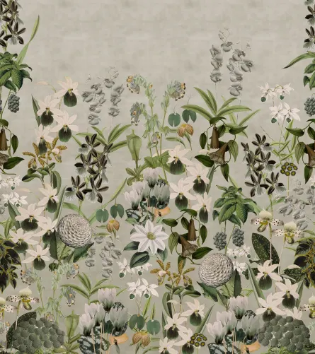 Gray wildflower mural
