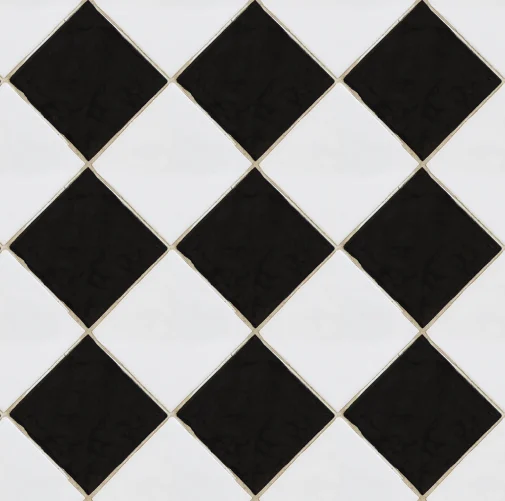 Checkered Tiles, Black & White