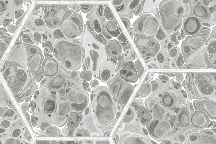 Marbled Hexagon Tiles, Gray
