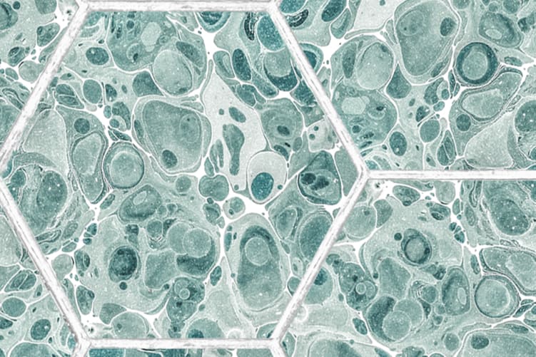Marbled Hexagon Tiles, Green