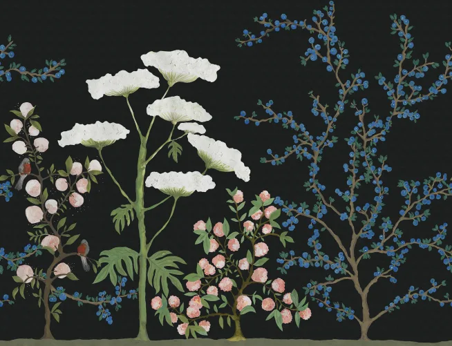 Hand-Painted Chinoiserie Pattern
