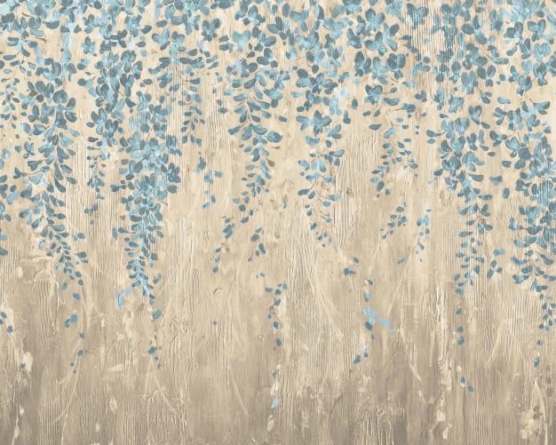 Kaskade med blå blomster