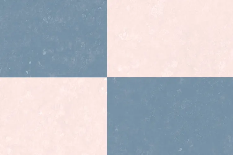Blue and pink checkered wall mural
