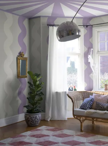 Pastel lilac wobbly wallpaper design