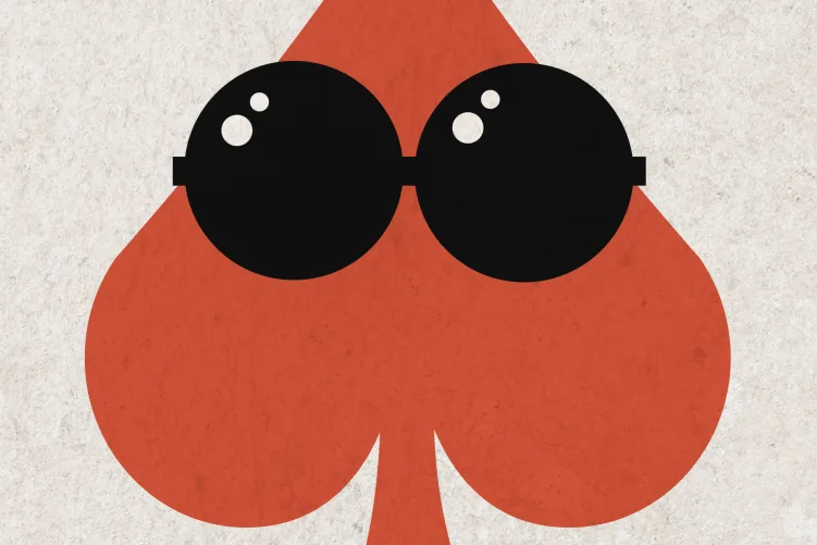 Red poker print wall mural