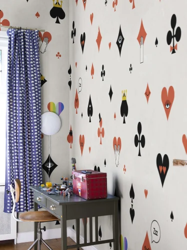Red poker print wall mural