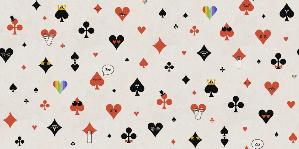 Red poker print wall mural