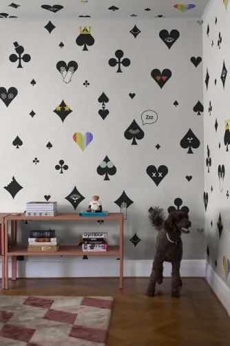 Black and white poker print wall mural