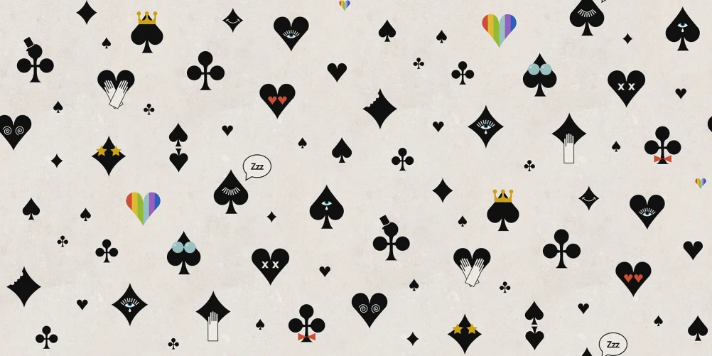 Black and white poker print wall mural