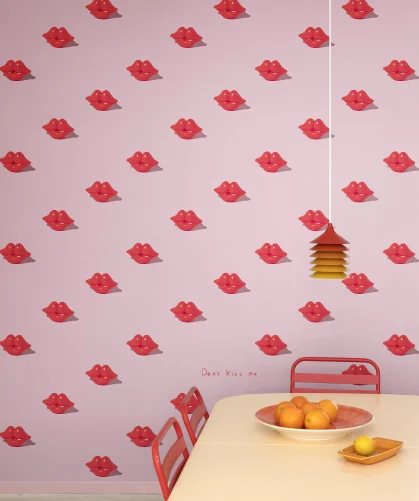 Bold pink and red wallpaper