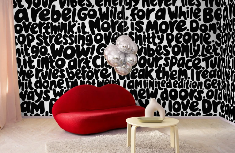 Gedurfd typografie behang