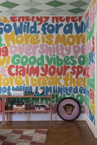 Bold typography wall mural