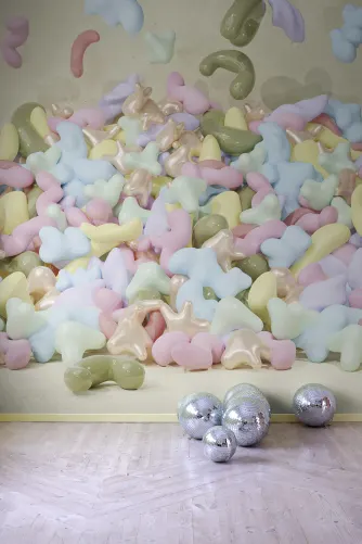 Cool 3D bubblegum behangontwerp
