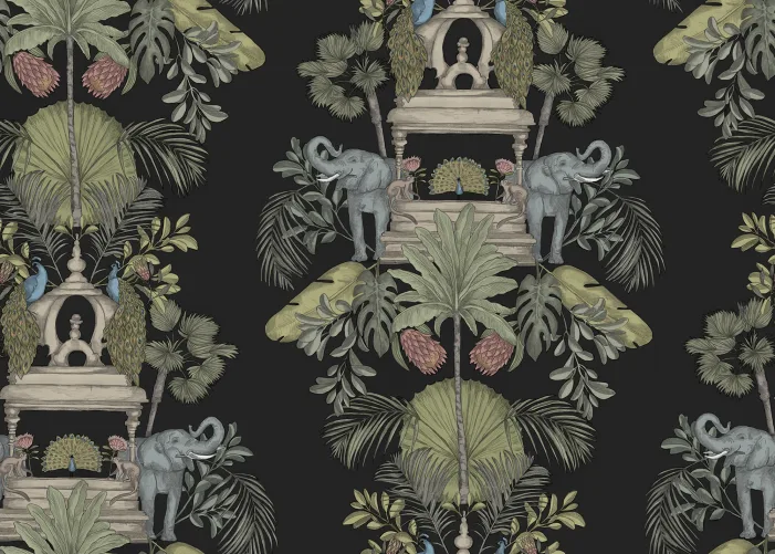 Une jungle majestueuse avec des éléphants