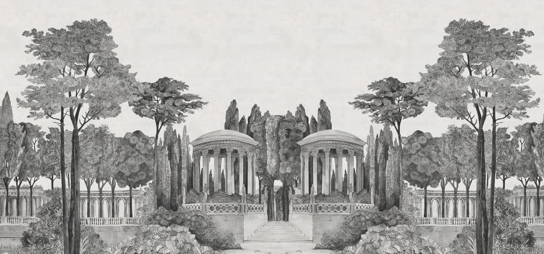 Alberi rigogliosi ed edifici signorili
