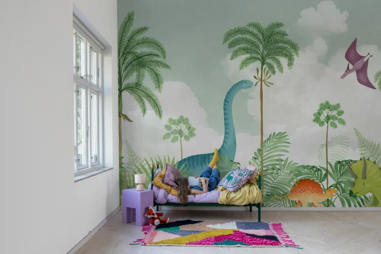 Fargerike dinosaurscener