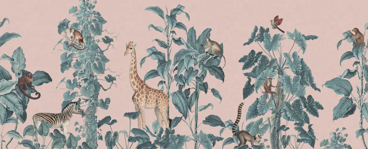 Paisaje de ensueño de la jungla rosa