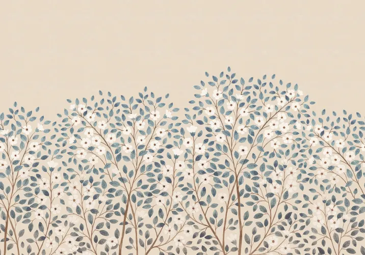 Fleurs bleues sereines