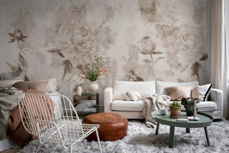 Floral Elegance in Sepia Tones
