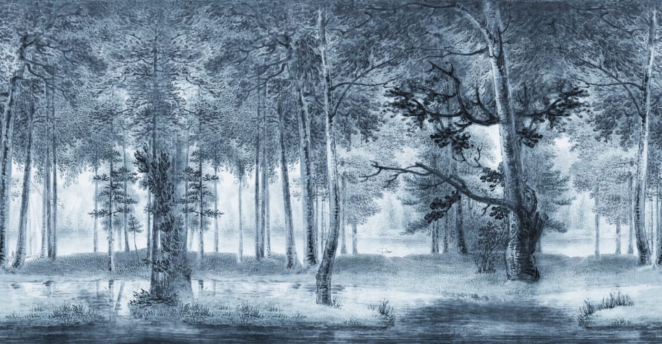 Vintage blå skov