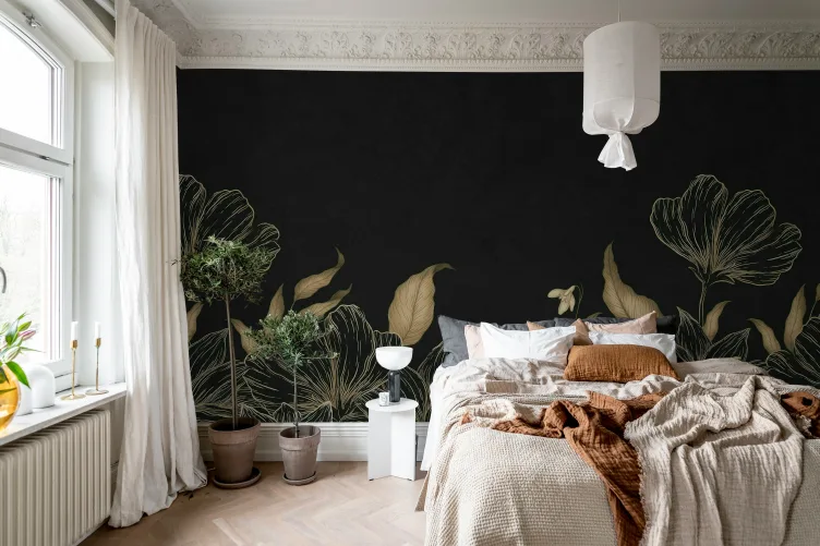 Noir blommig berlock