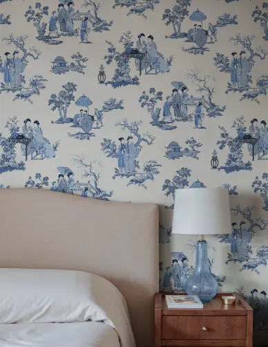Blauwe Toile Elegantie