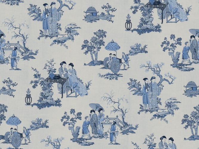 Blauwe Toile Elegantie