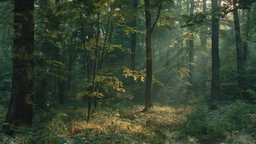 Escapada al bosque iluminado por el sol