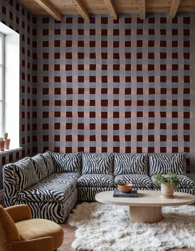 Burgundy Charm: Gingham Delight