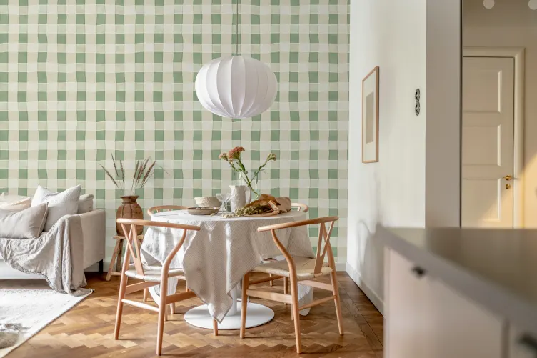 Breloque vichy frais en vert clair