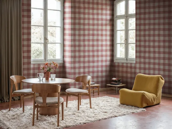 Classic Gingham Charm i fet rød farge