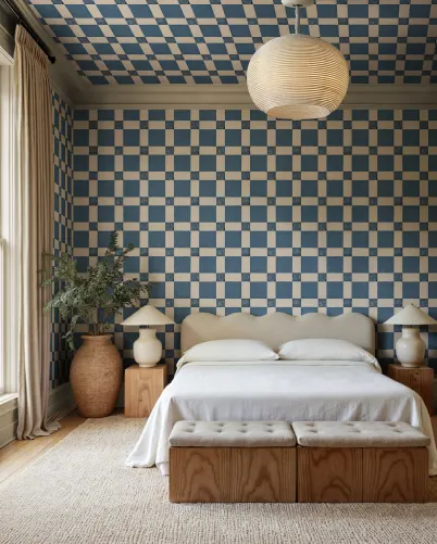 Claim Your Space with Timeless Blue Checks