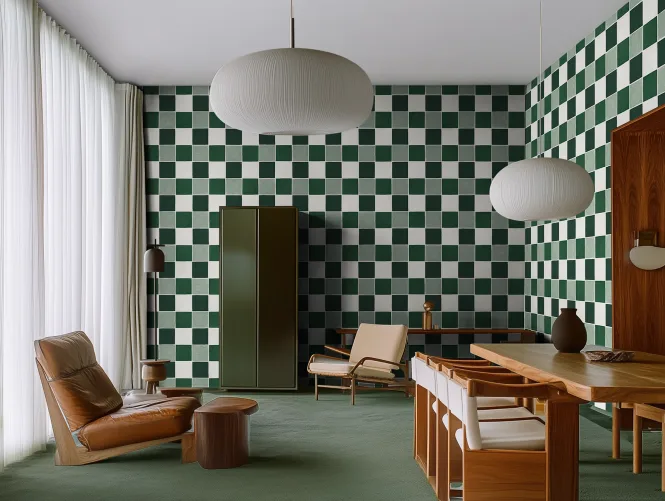 Green Checkerboard Chic
