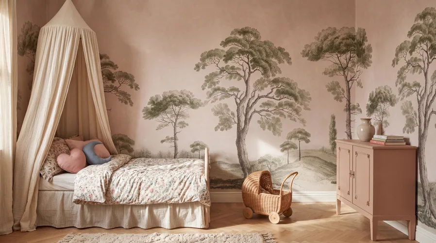 Études d'Arbres Élégants en Rose Doux