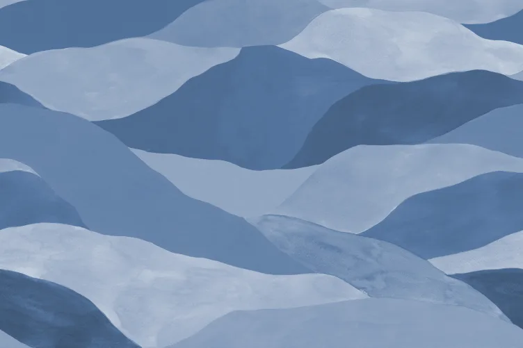 Serene Blue Peaks Wall Mural