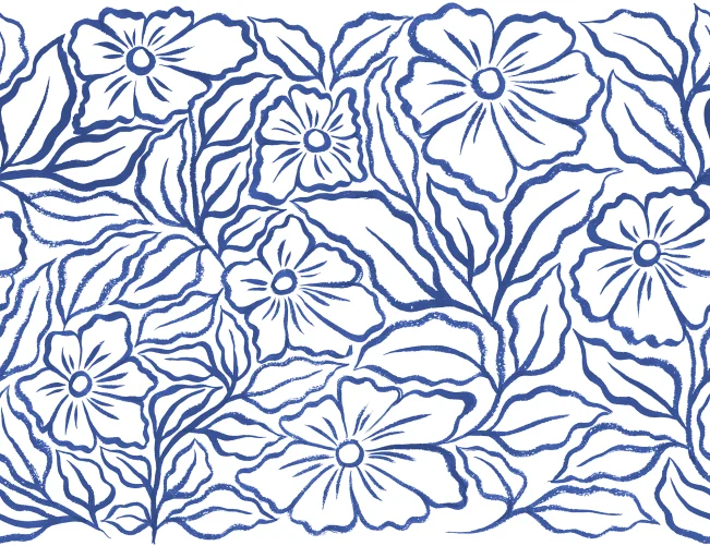 Embrace the Serenity of Blue Ink Flowers