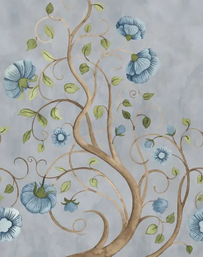 Elegant Flow of Blue Blooms
