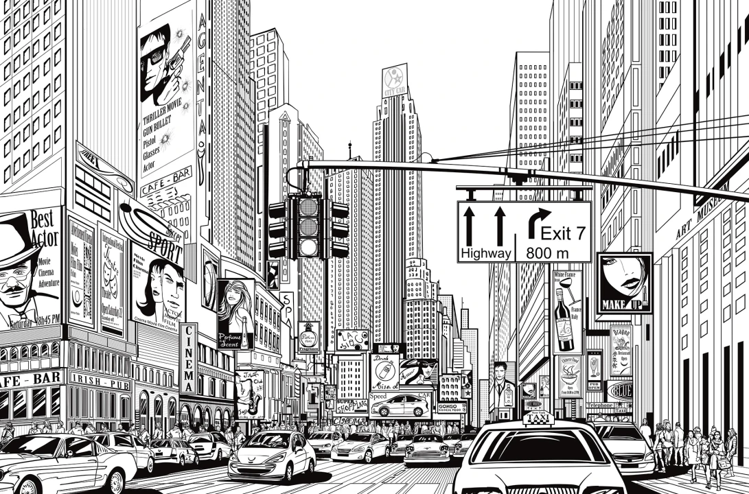 Graphic New York ilustrat tapet de desene animate