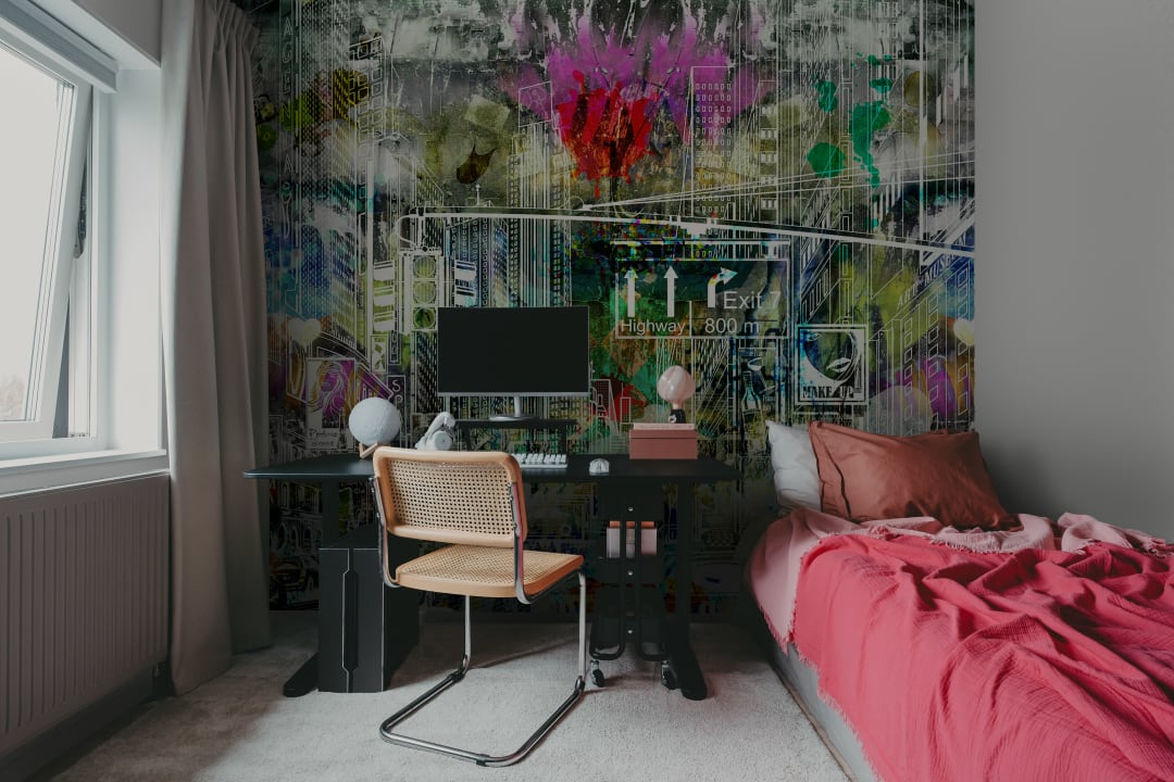 Wall mural with New York graffiti
